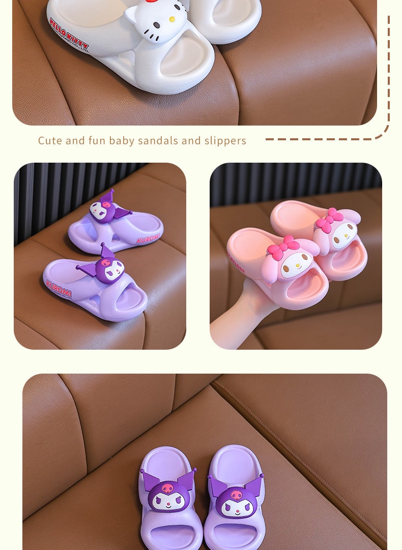 【中國直郵】SANRIO 三麗鷗夏季兒童拖鞋 外穿可愛室內居家浴室洗澡防滑拖鞋-美樂蒂 My Melody 26-27碼 1雙*|預計到達時間3-4週