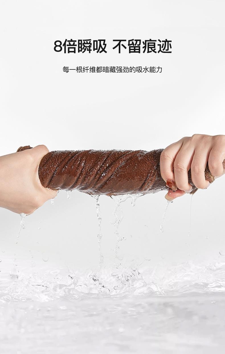 【中国直邮】 日本 LINE FRIENDS 鹿皮洗车毛巾擦车布汽车专用巾擦玻璃不留水印不掉毛吸水车用抹布  双面擦车巾-布朗【大号】