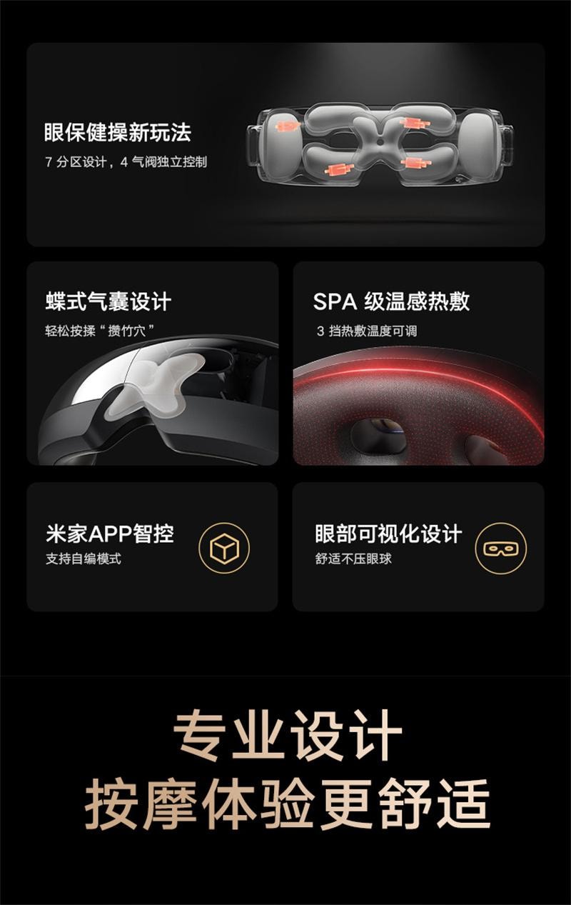 【中国直邮】 米家智能眼部按摩仪护眼仪眼部热敷眼睛按摩器眼罩 1个装