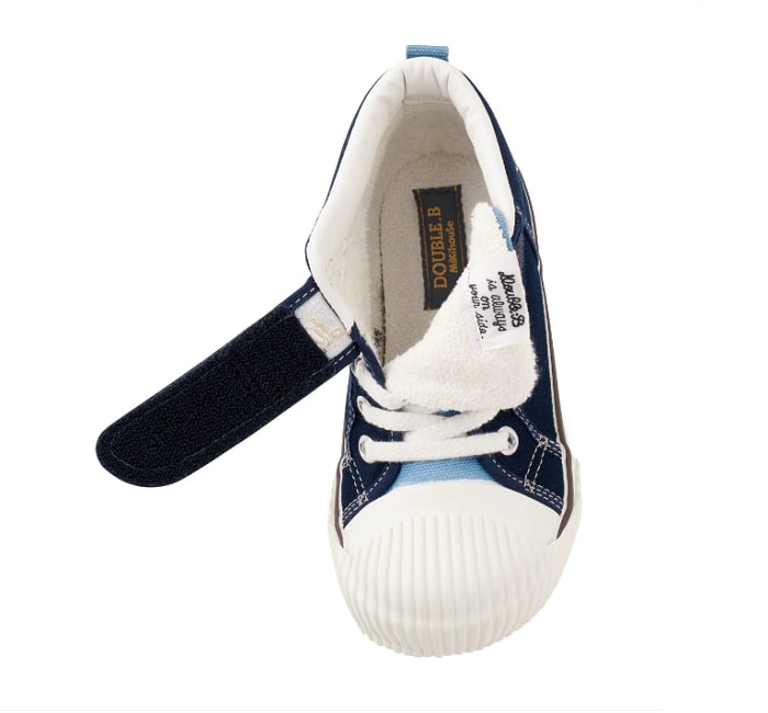 【日本直郵】MIKIHOUSE||黑熊 兒童二段穩定鞋帆鞋布鞋休閒鞋餅乾鞋 ||藍色 18.0cm 1雙