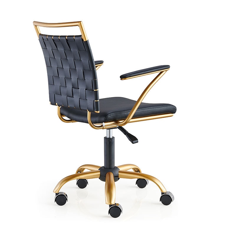 【美国现货】LUXMOD 中古风手工编制椅 黑色和金色椅身 西皮 单人位