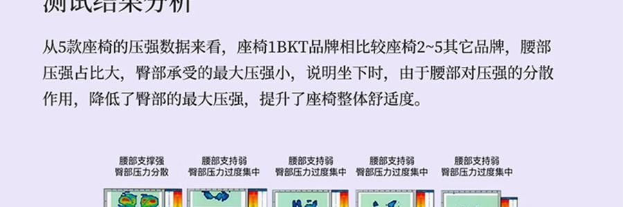 BKT 人体工学护腰坐垫靠背 久坐神器坐姿托 多种椅子适用 标准版神秘黑 