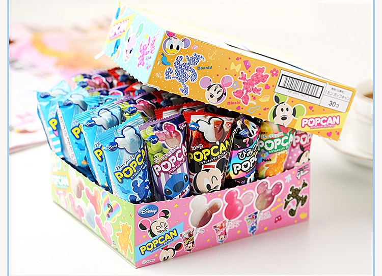 【日本直邮】Glico固力果 米奇头迪士尼棒棒糖果汁味 蓝色限量款 1盒30支 (口味图案随机发货)