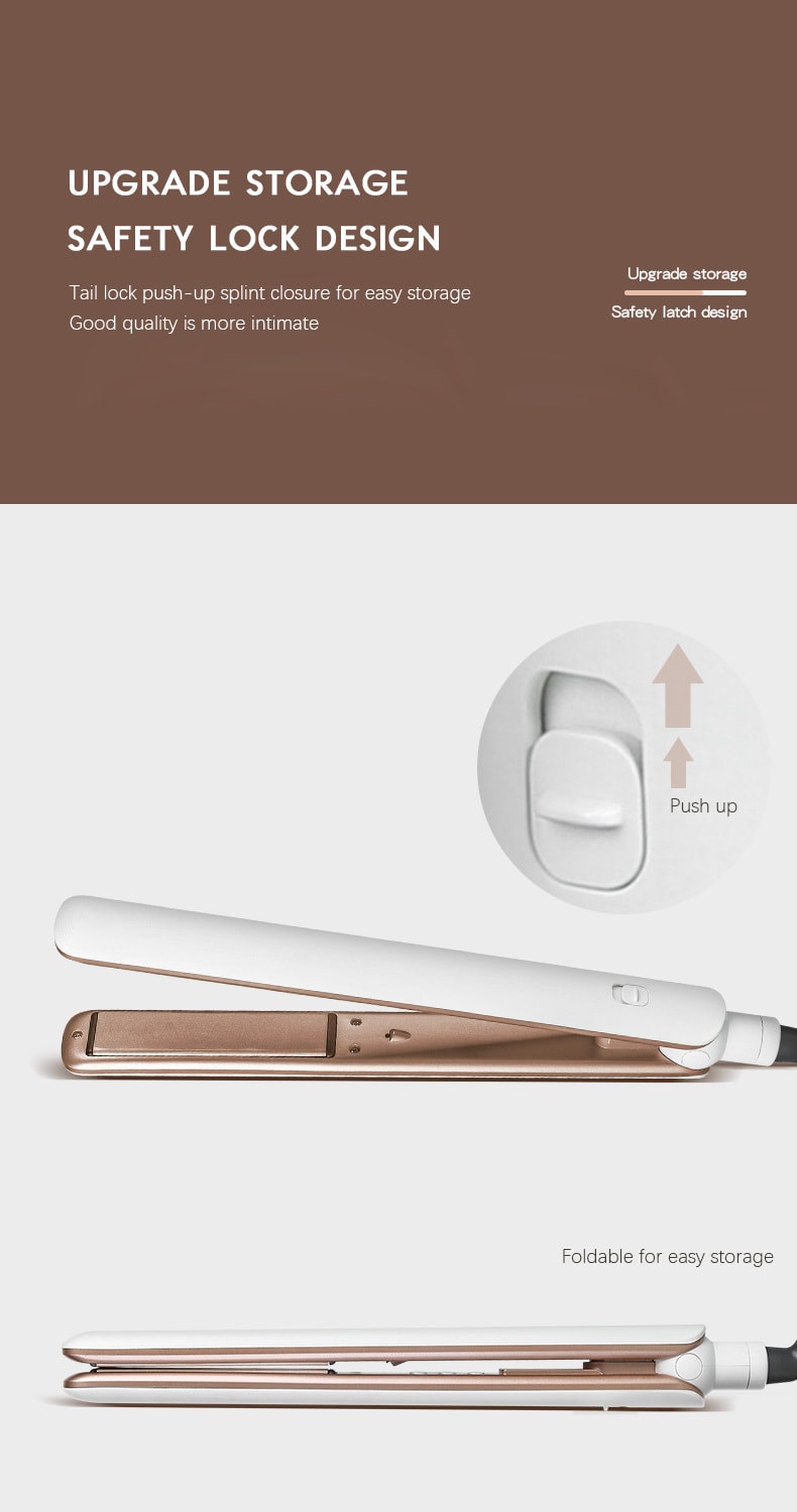 K·SKIN金米 負離子夾板直髮棒 捲直兩用男女燙髮棒 電捲髮器 防燙拉直板夾 內扣夾板 KD280白色 1台