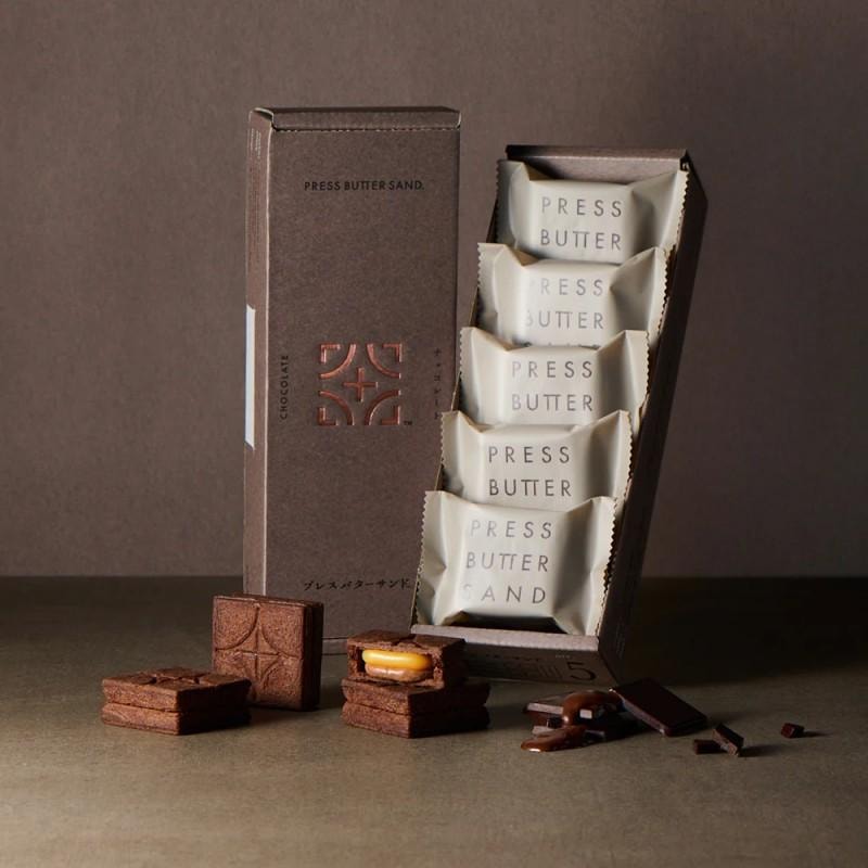 【日本直郵】日本 press butter sand 新品 經典奶油巧克力夾心 奶油三明治餅乾 5枚裝