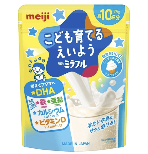 【日本直邮】MEIJI明治 儿童成长含铁钙锌DHA冲泡营养粉 香草牛奶味 75g