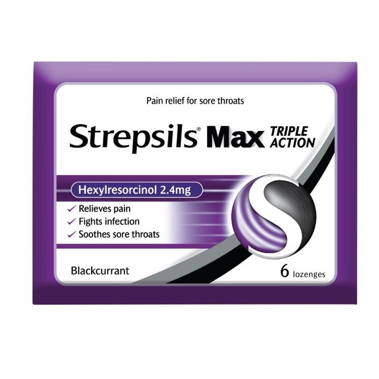 STREPSILS Max Triple Action Blackcurrant 6pcs