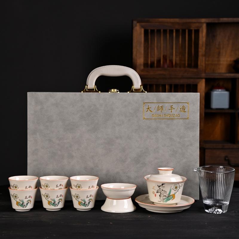 Ceramic Teacup Set with Handle Teapot 1 Set