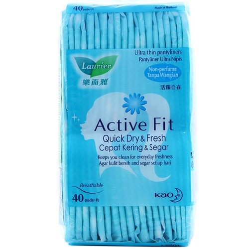 LAURIER Active Fit Quick Dry & Fresh Pantyliners Scented 40pcs