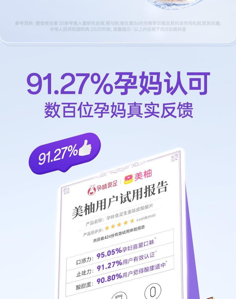 【中国直邮】 孕味食足 孕妇可吃的酸酸片 维生素B6含片 20g装