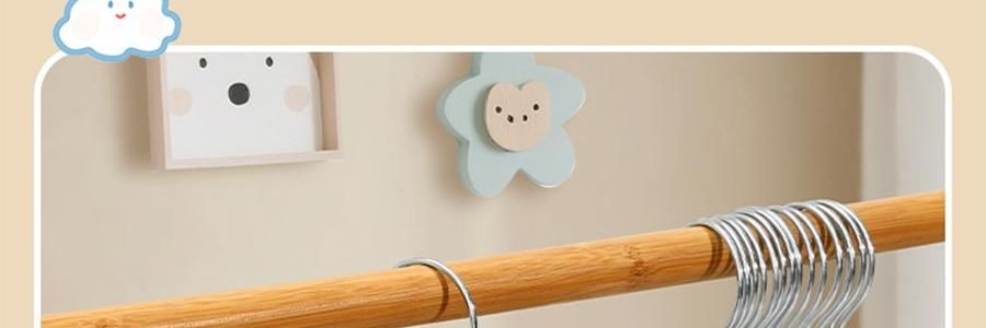 兒童專用植絨衣架 防滑無痕晾衣架 寶寶衣物專用掛架 10 個/組 黃色