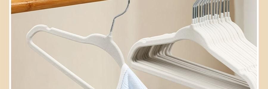 兒童專用植絨衣架 防滑無痕晾衣架 寶寶衣物專用掛架 10 個/組 黃色