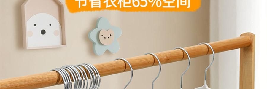 兒童專用植絨衣架 防滑無痕晾衣架 寶寶衣物專用掛架 10 個/組 黃色