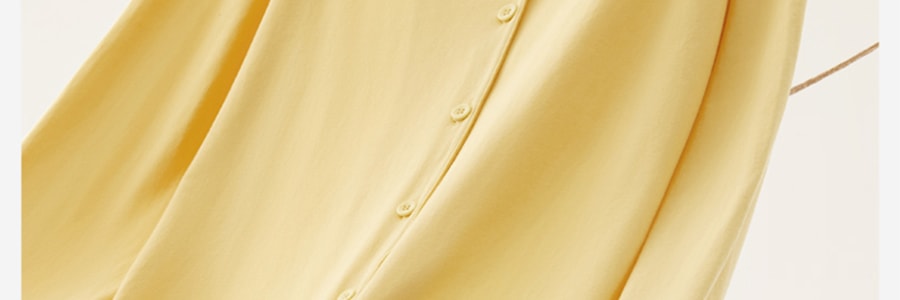 BANANAIN蕉內 301S棉棉睡衣女士翻領家居服套裝95%棉5%彈性纖維 鴨豆黃 M碼