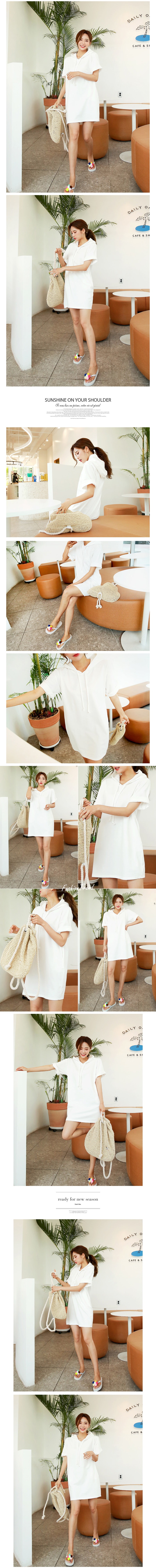 Hoodie Dress #White One Size(S-M)
