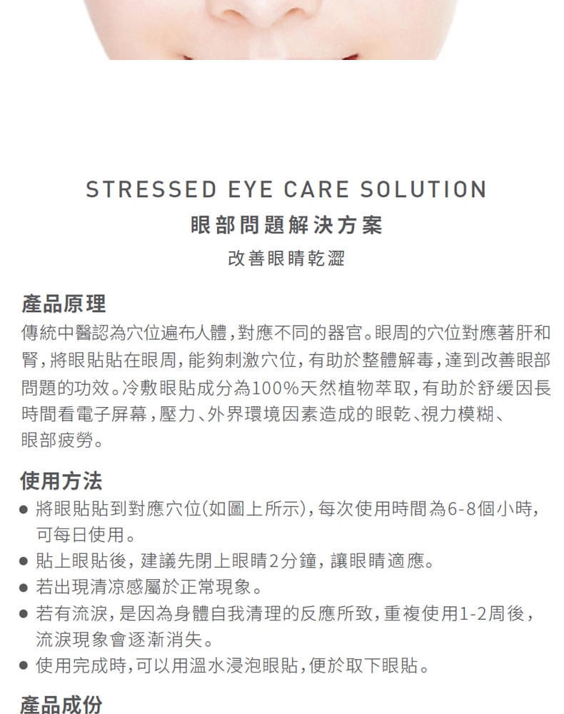 【FDA认证】日本 QUEST WISE 抗疲劳营养眼贴 眼干涩 眼疲劳 眼袋 黑眼圈 60枚/盒