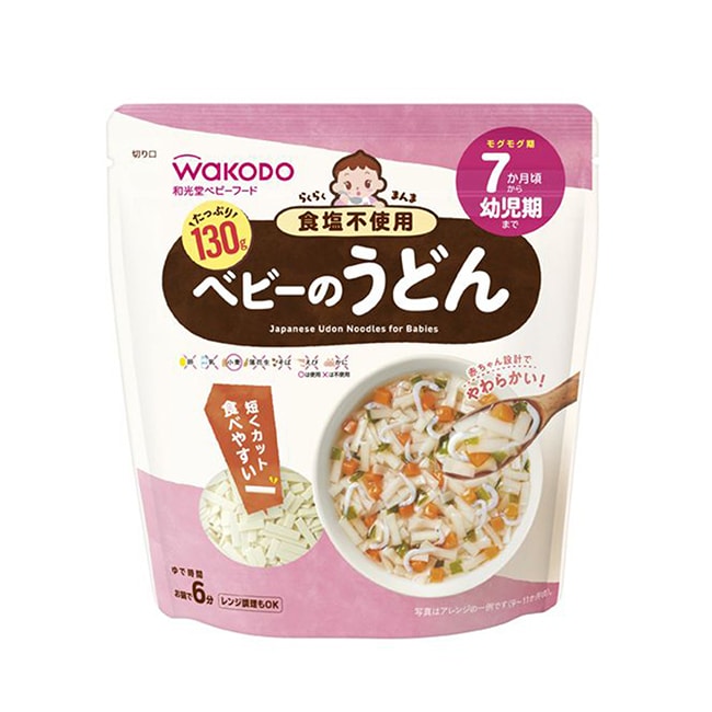 【日本直郵】日本 和光堂WAKODO 7個月+嬰兒碎麵寶寶輔食麵條130g 烏龍麵