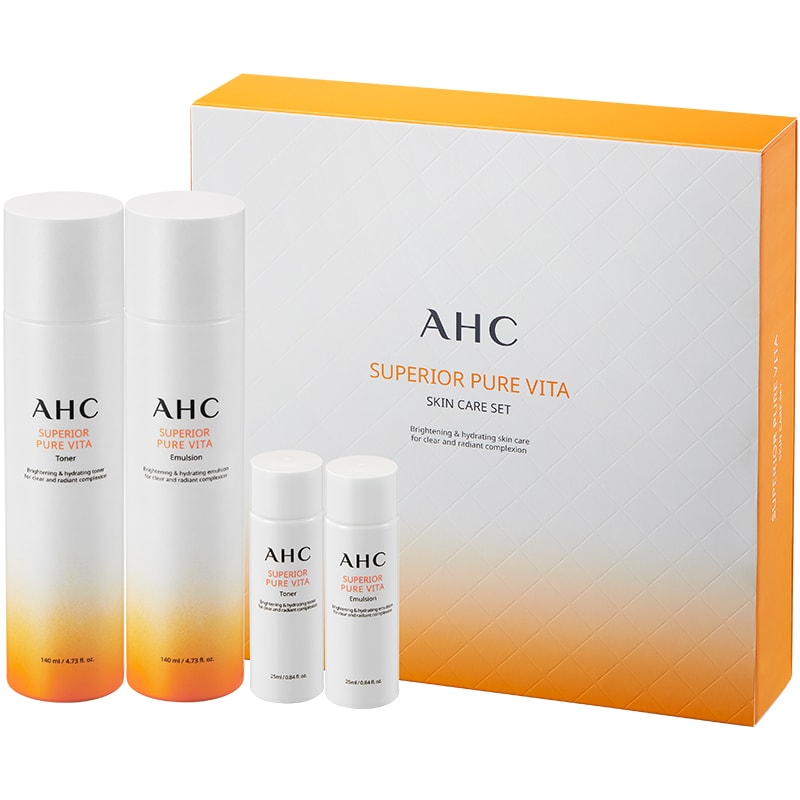 AHC vitamin water emulsion set Skin water 140ml + emulsion 140ml+Skin water 25ml + emulsion 25ml