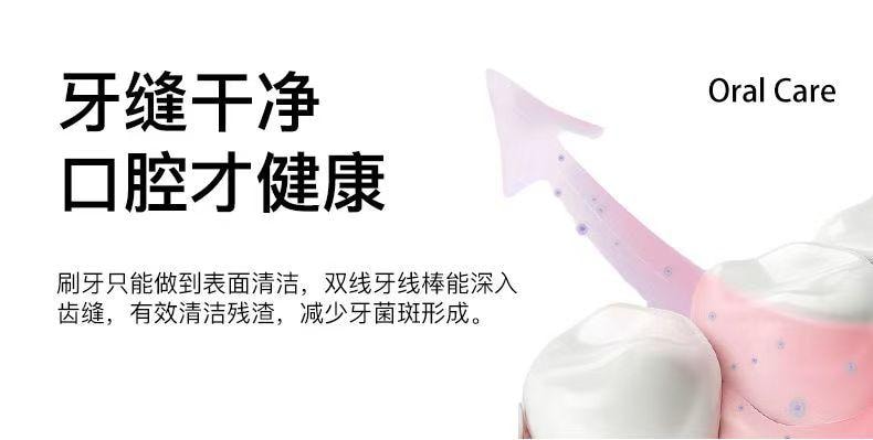  榮俏 升級雙線清新牙線棒 52支 贈送隨身攜帶 雙線設計 清潔更徹底 家用薄荷便攜裝 可放車上及辦公室
