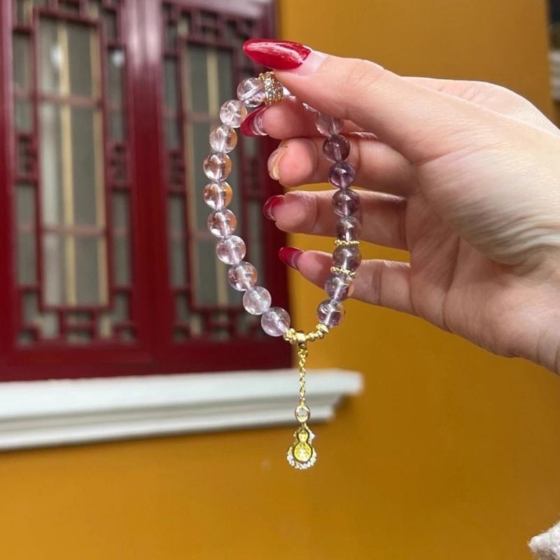 【錦繡前程】天然玻利維亞紫水晶手鍊 助學登科靈性淨化手串 情人節送禮佳選 8mm