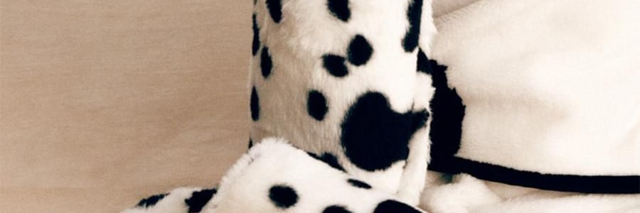 THE BEAST野獸派 家居熊貓嘭嘭毛絨拖鞋 可外穿室內鞋 黑白 260/100 40~41碼