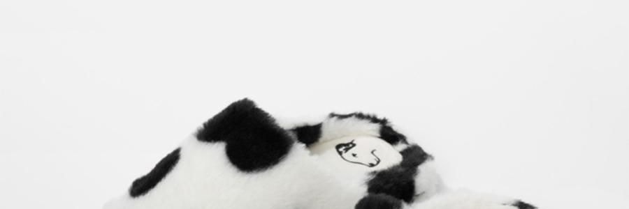 THE BEAST野獸派 家居熊貓嘭嘭毛絨拖鞋 可外穿室內鞋 黑白 260/100 40~41碼