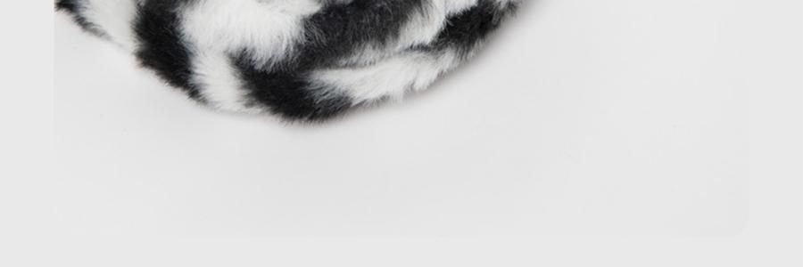 THE BEAST野獸派 家居熊貓嘭嘭毛絨拖鞋 可外穿室內鞋 黑白 260/100 40~41碼