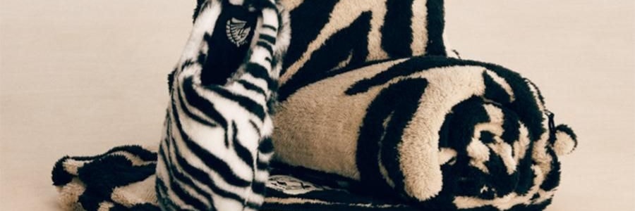 THE BEAST野獸派 家居熊貓嘭嘭毛絨拖鞋 可外穿室內鞋 黑白 260/100 40~41碼