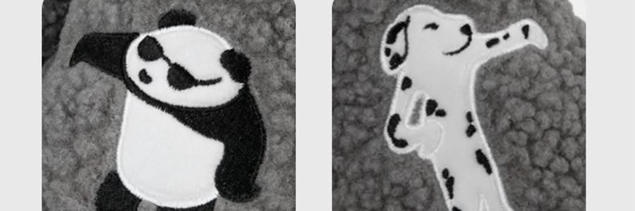 THE BEAST野獸派 家居熊貓嘭嘭毛絨拖鞋 可外穿室內鞋 黑白 260/100 40~41碼