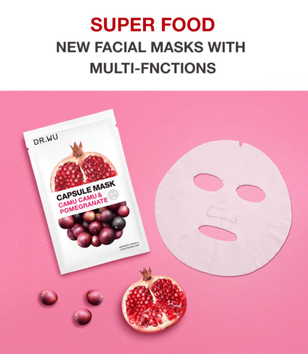【UGLEE】Camu Camu &amp; Pomegranate Fruit Brightening Capsule Mask 3pcs Ship from USA