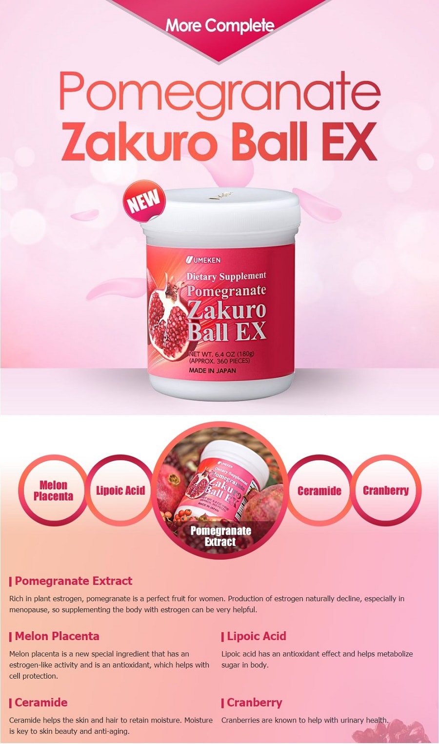 Pomegranate Zakuro Ball EX 360 Balls/ 2 Months Supply