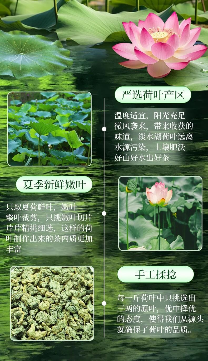 【夏荷嫩叶传统制茶工艺制作】北京同仁堂荷叶茶100g 刮油减脂减肥养生茶 【同仁堂制药标准】荷叶可搭配玫瑰花冬瓜陈皮降脂祛湿养生茶
