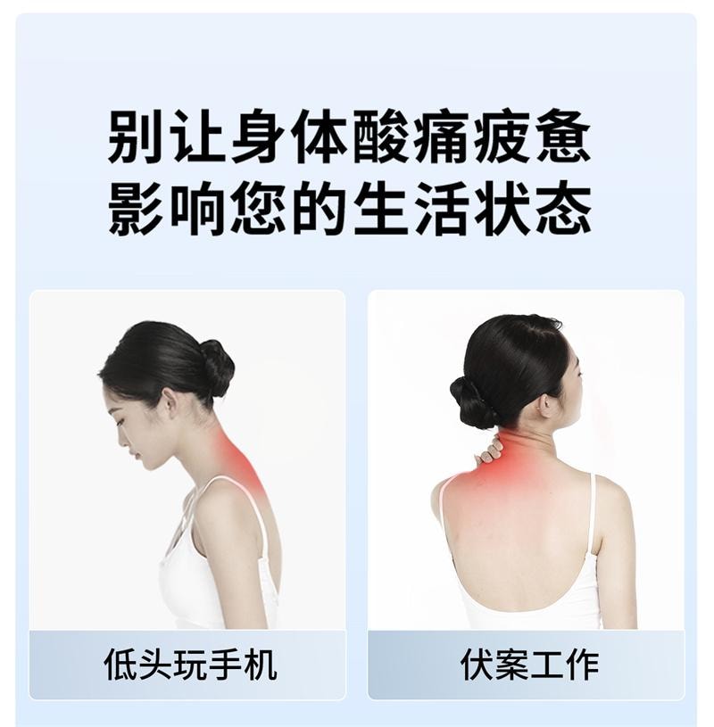 【中国直邮】 妙界 R5肩颈按摩仪揉捏开肩金推手背部腰部按摩器 海盐灰 1个