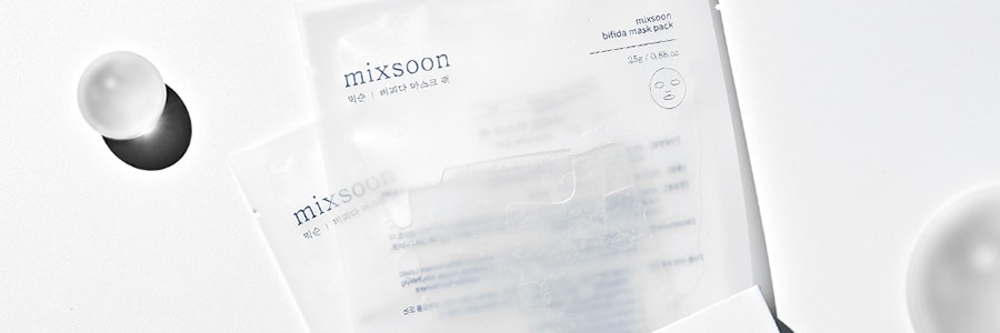 韓國MIXSOON純 雙歧發酵二裂酵母補水面膜 深層保濕 緊緻滋養 平滑細嫩 25g*5片入