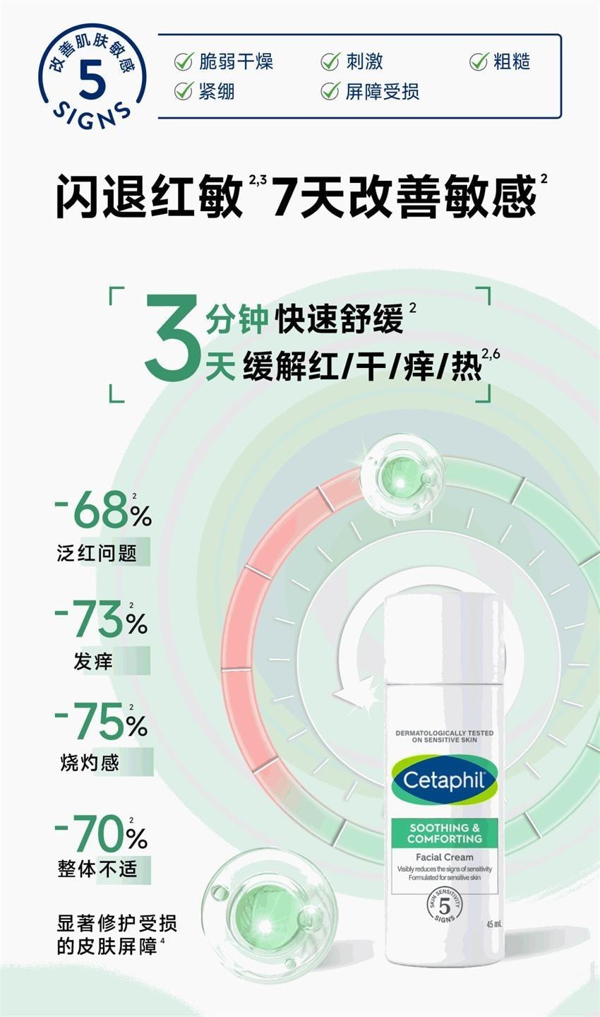 【中国直邮】 美国 丝塔芙 舒缓修护面霜 四维修护面霜保湿乳液 闪退红敏 7天改善敏感 45ml/瓶