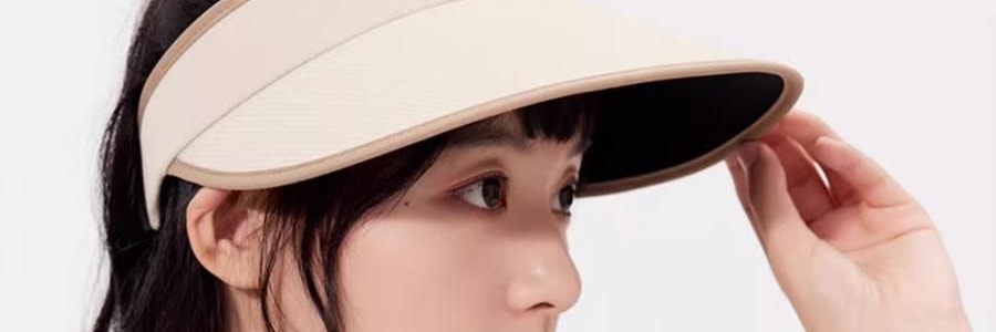 OHSUNNY 暮光系列 女士蛋糕遮陽帽 防曬帽子空頂帽 絲霧咖