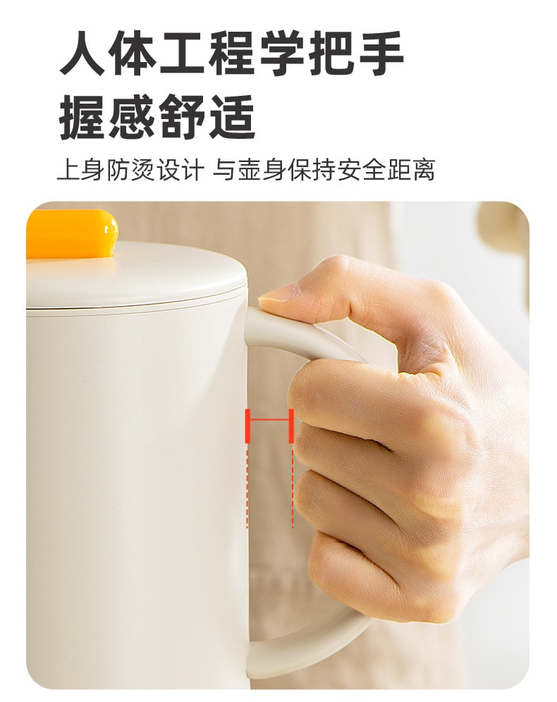 【中国直邮】亲太太  冷水壶家用大容量凉水杯自动开合耐高温饮料桶冷泡壶水果茶凉水壶  暖灰白1800ML