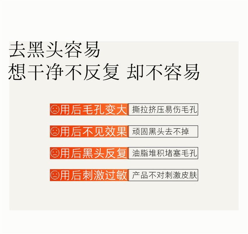 【中国直邮】 hfp 果酸黑头改善鼻贴套装 果酸去黑头收缩毛孔粉刺 深层清洁鼻贴膜乳糖酸导出液 1盒装