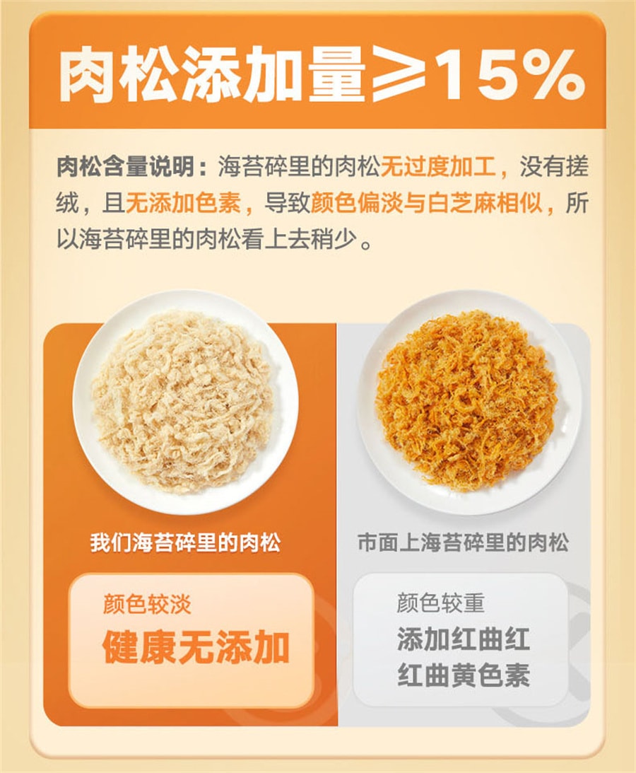 【中國直郵】寶寶饞了 鱈魚海苔碎拌飯料紫菜兒童無添加鹽一歲嬰兒幼兒輔食 40g/罐