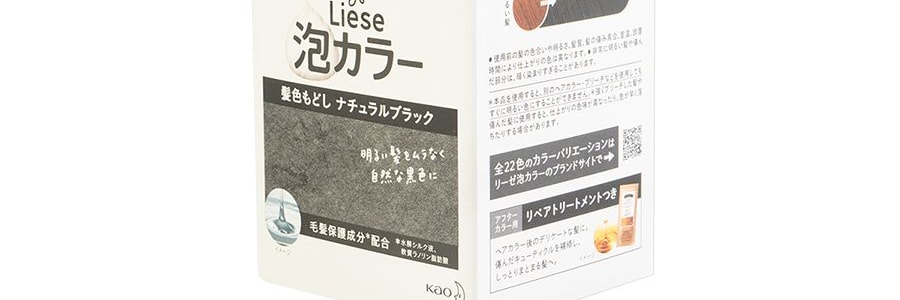 日本KAO花王 LIESE PRETTIA 泡沫染髮劑 #還原自然黑 單組入 附染髮工具+護髮素【氣質女神黑髮】