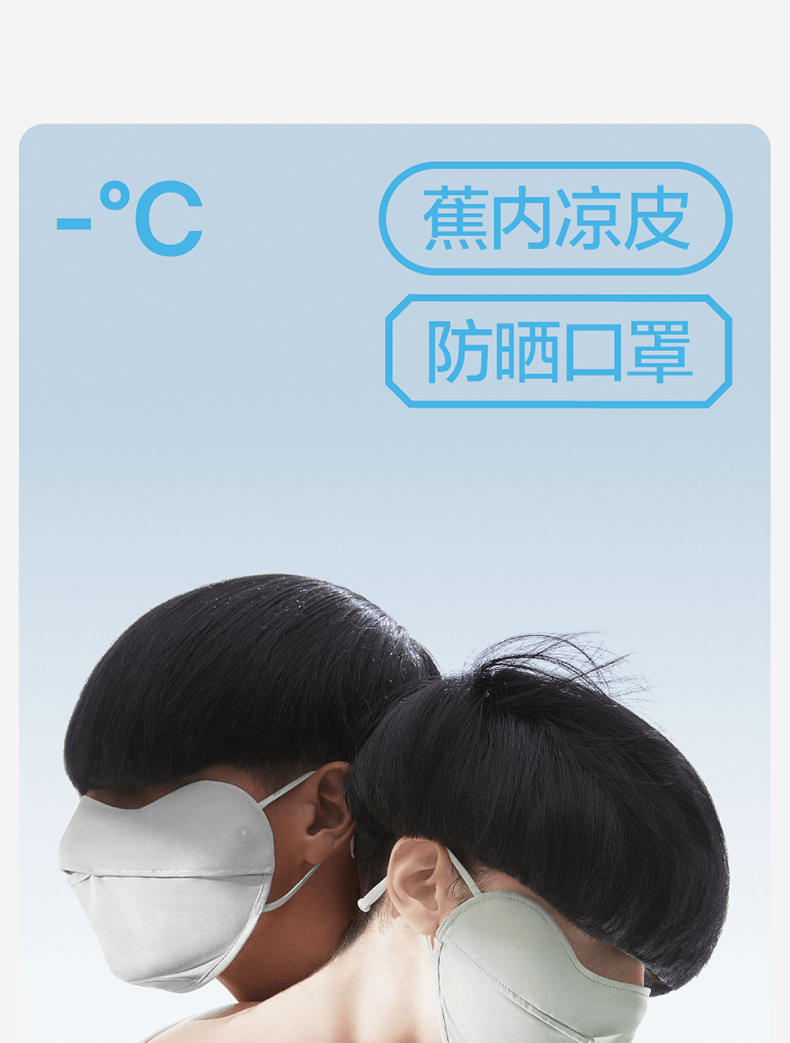【中国直邮】蕉内Bananain 男女防紫外线透气护眼角口罩 S码-黑色款