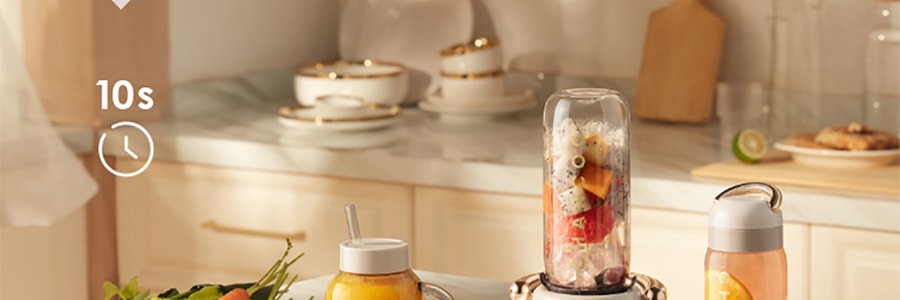 橙厨CHANCOO 便携式多功能榨汁机 大容量 家用养生料理机双杯果汁机 经典复古设计 伊丽莎白 高颜值INS风