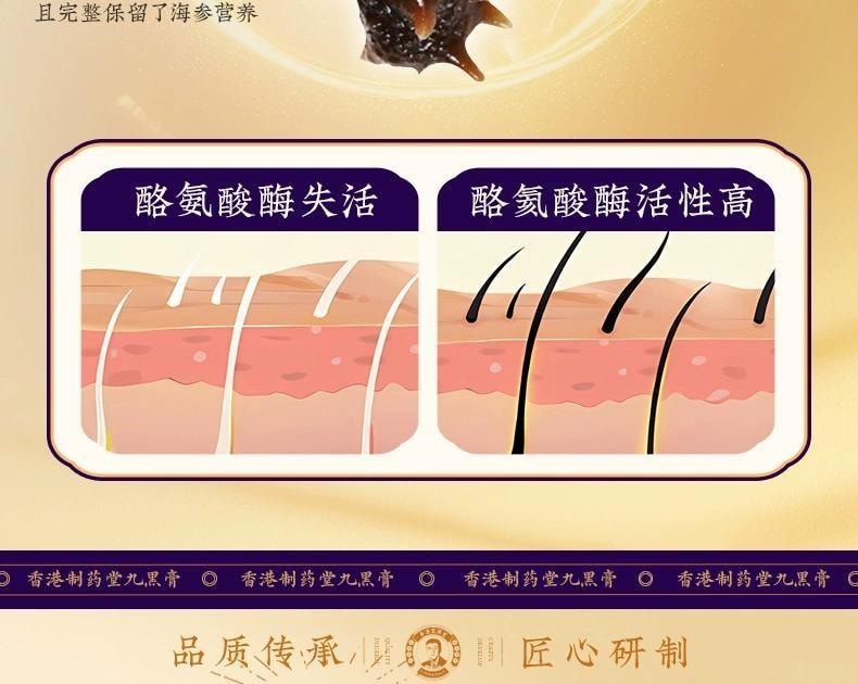 【中国直邮】 香港制药堂 九黑桑葚膏320g/盒 海参何首乌黄精黑芝麻枸杞黑米黑豆养发食补内调