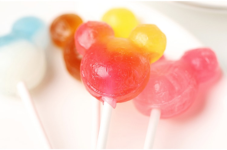【日本直郵】Glico固力果 米奇頭迪士尼棒棒糖果汁口味 黃色經典款 1盒30支 (口味圖案隨機發貨)