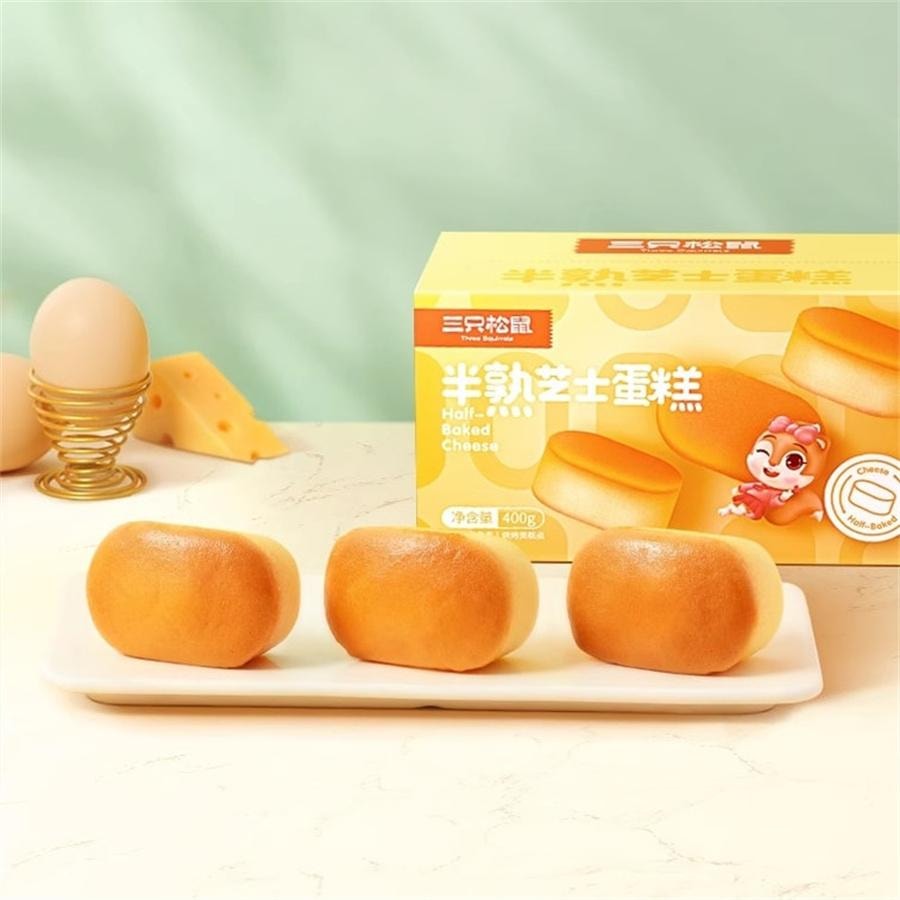 【中国直邮】 三只松鼠 半熟芝士蛋糕 芝士原味营养早餐下午茶 400g/箱