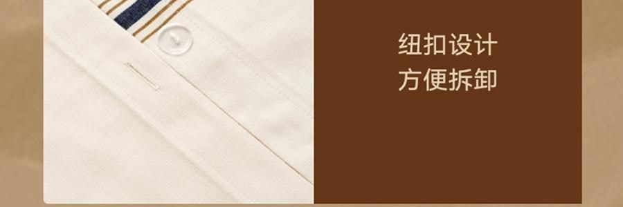 THEBEAST野兽派 都市野兽 黑豹全棉磨毛色织床品四件五尺230*200cm 床笠款, Full size, 米色条纹