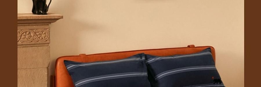 THEBEAST野兽派 都市野兽 黑豹全棉磨毛色织床品四件五尺230*200cm 床笠款, Full size, 米色条纹