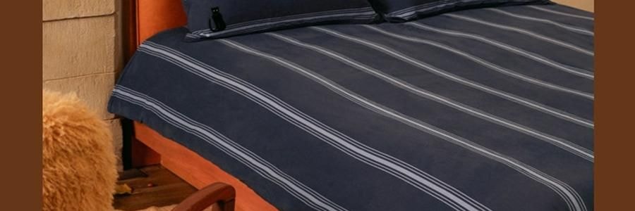 THEBEAST野兽派 都市野兽 黑豹全棉磨毛色织床品四件五尺230*200cm 床笠款, Full size, 米色条纹