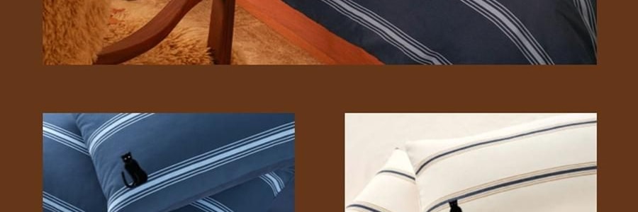 THEBEAST野兽派 都市野兽 黑豹全棉磨毛色织床品四件五尺230*200cm 床笠款, Full size, 米色条纹