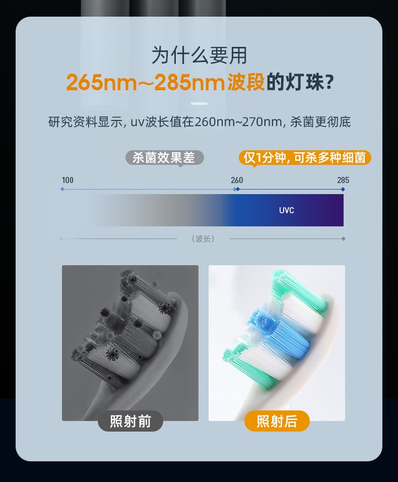【中国直邮】东菱紫外线牙刷消毒器杀菌家用自动免打孔    白色
